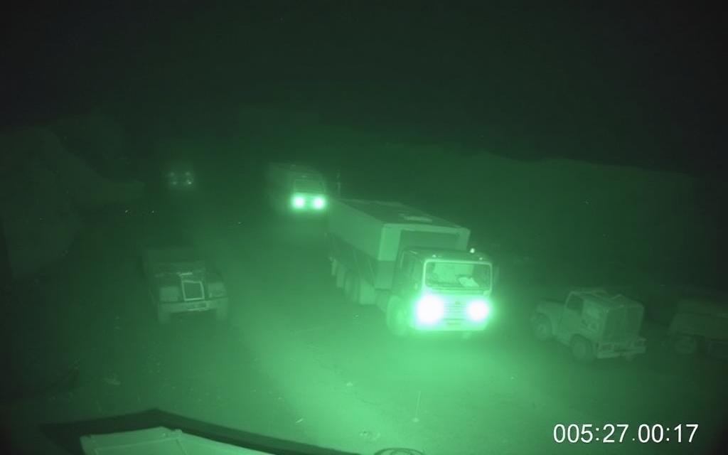 Field Camera — Night-time truck movement