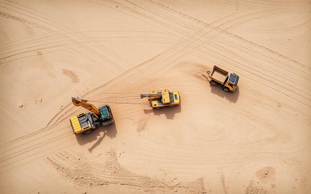 Mid-size hydraulic excavator with unreadable plate